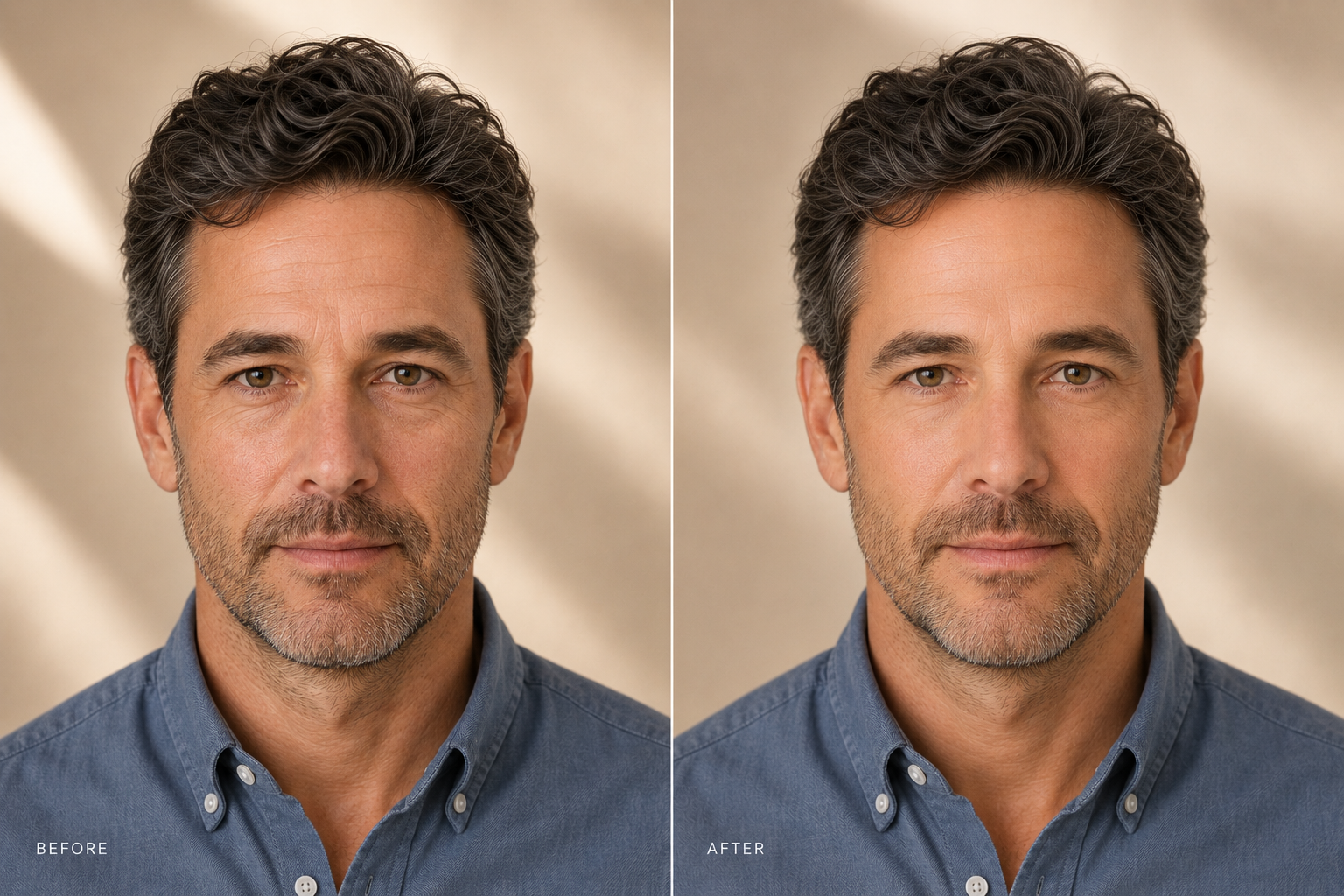Before and after — men's refresh