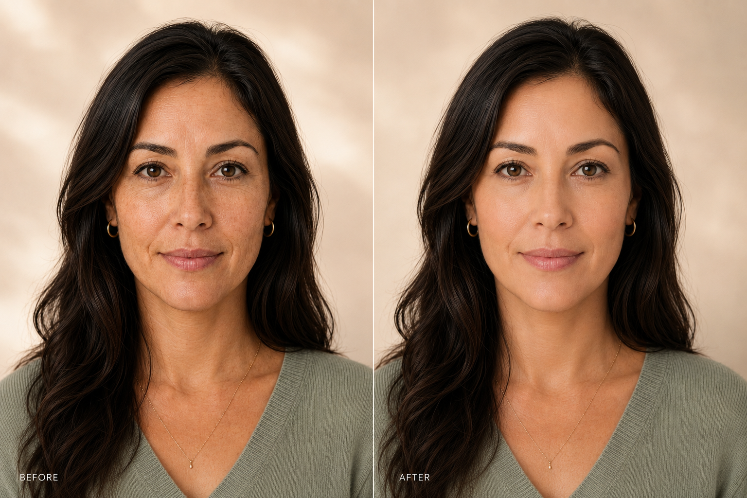 Before and after — microneedling